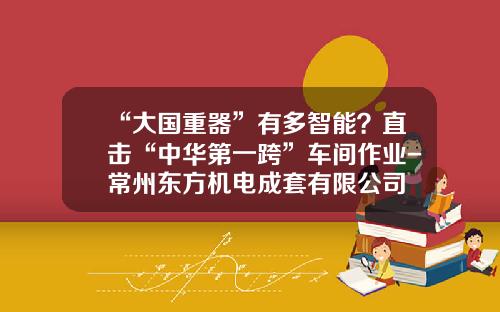 “大国重器”有多智能？直击“中华第一跨”车间作业-常州东方机电成套有限公司