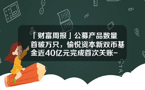 「财富周报」公募产品数量首破万只，愉悦资本新双币基金近40亿元完成首次关账-币基金