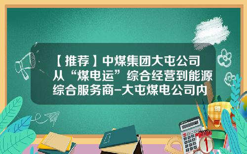 【推荐】中煤集团大屯公司从“煤电运”综合经营到能源综合服务商-大屯煤电公司内部网