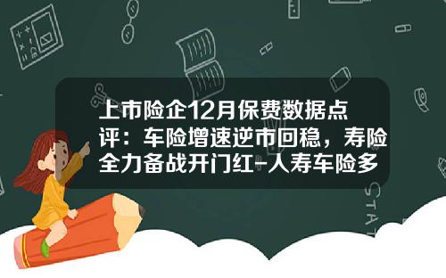 上市险企12月保费数据点评：车险增速逆市回稳，寿险全力备战开门红-人寿车险多少钱【新闻】