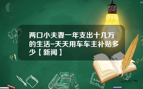 两口小夫妻一年支出十几万的生活-天天用车车主补贴多少【新闻】
