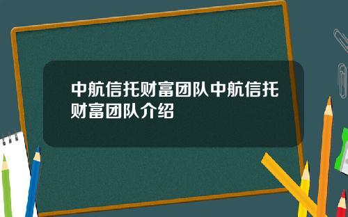 中航信托财富团队中航信托财富团队介绍