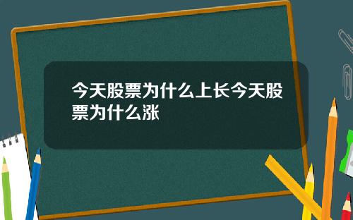 今天股票为什么上长今天股票为什么涨