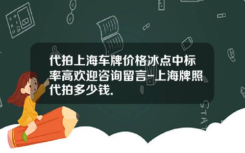 代拍上海车牌价格冰点中标率高欢迎咨询留言-上海牌照代拍多少钱.