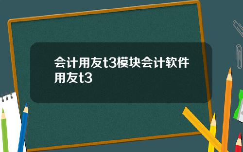 会计用友t3模块会计软件用友t3