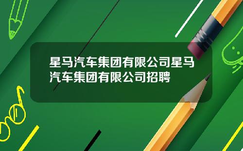 星马汽车集团有限公司星马汽车集团有限公司招聘