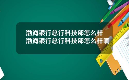 渤海银行总行科技部怎么样渤海银行总行科技部怎么样啊