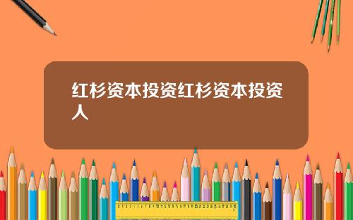 红杉资本投资红杉资本投资人