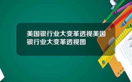 美国银行业大变革透视美国银行业大变革透视图