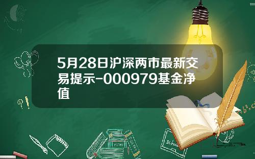 5月28日沪深两市最新交易提示-000979基金净值