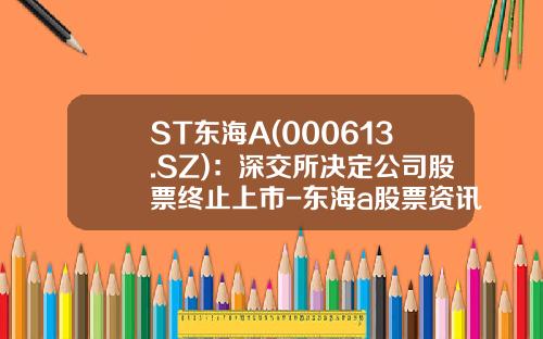 ST东海A(000613.SZ)：深交所决定公司股票终止上市-东海a股票资讯