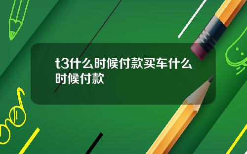 t3什么时候付款买车什么时候付款