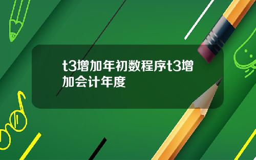 t3增加年初数程序t3增加会计年度