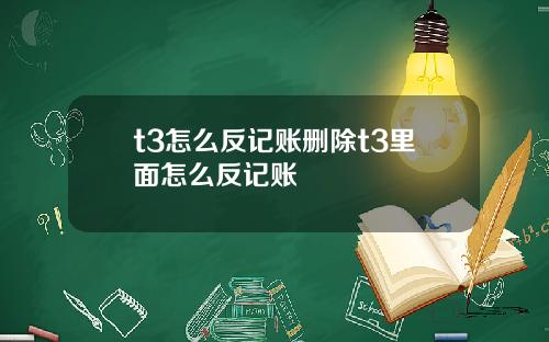 t3怎么反记账删除t3里面怎么反记账