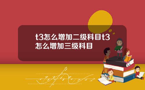 t3怎么增加二级科目t3怎么增加三级科目