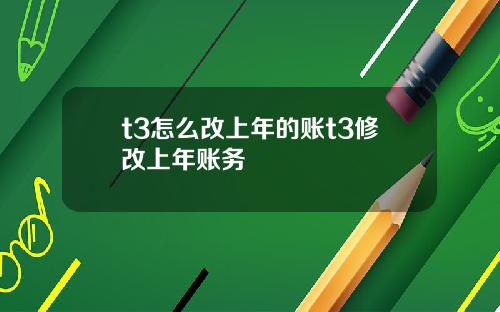 t3怎么改上年的账t3修改上年账务