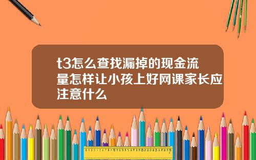 t3怎么查找漏掉的现金流量怎样让小孩上好网课家长应注意什么