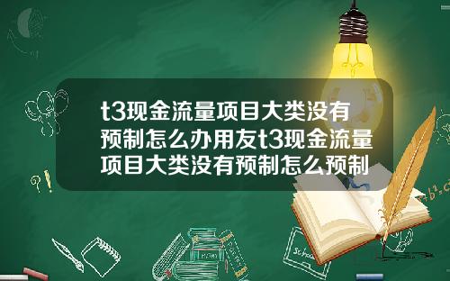 t3现金流量项目大类没有预制怎么办用友t3现金流量项目大类没有预制怎么预制