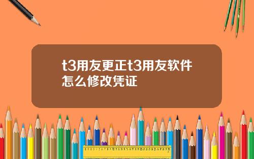 t3用友更正t3用友软件怎么修改凭证