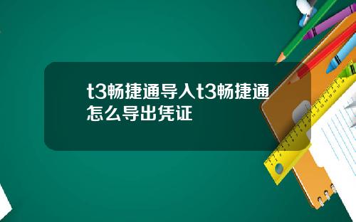 t3畅捷通导入t3畅捷通怎么导出凭证