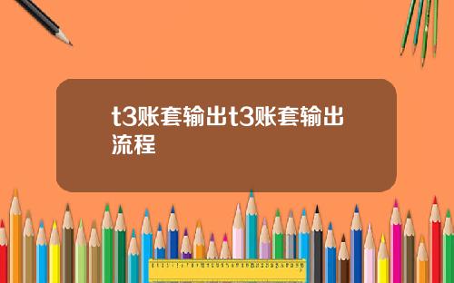 t3账套输出t3账套输出流程