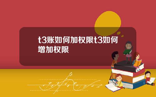 t3账如何加权限t3如何增加权限