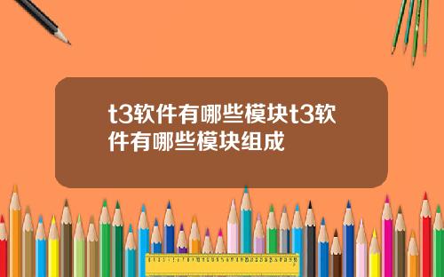 t3软件有哪些模块t3软件有哪些模块组成
