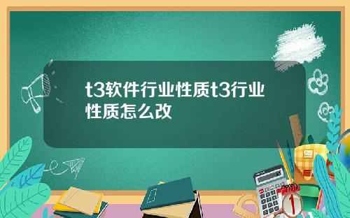 t3软件行业性质t3行业性质怎么改