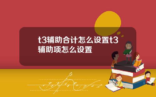 t3辅助合计怎么设置t3辅助项怎么设置
