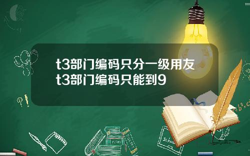 t3部门编码只分一级用友t3部门编码只能到9