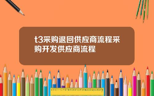 t3采购退回供应商流程采购开发供应商流程
