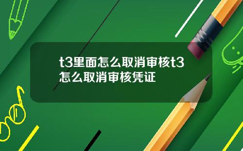 t3里面怎么取消审核t3怎么取消审核凭证