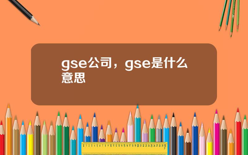 gse公司，gse是什么意思