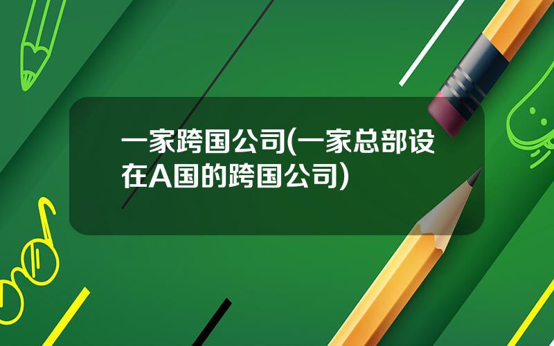 一家跨国公司(一家总部设在A国的跨国公司)