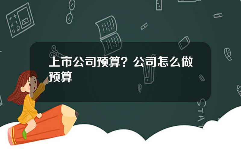 上市公司预算？公司怎么做预算