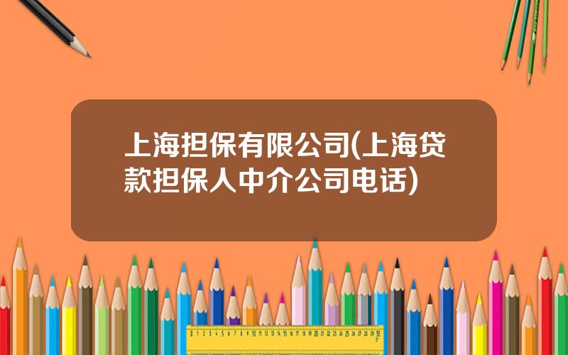 上海担保有限公司(上海贷款担保人中介公司电话)