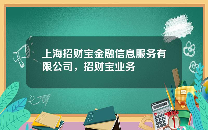 上海招财宝金融信息服务有限公司，招财宝业务