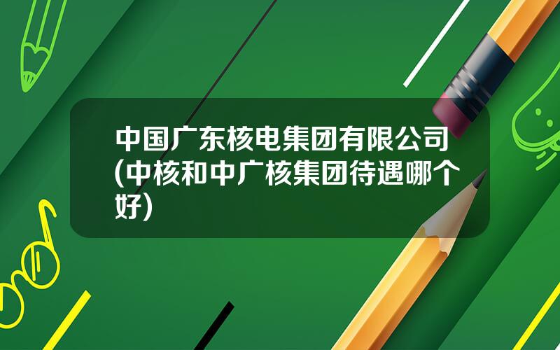 中国广东核电集团有限公司(中核和中广核集团待遇哪个好)