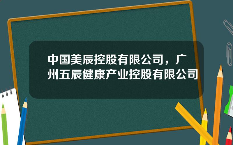 中国美辰控股有限公司，广州五辰健康产业控股有限公司