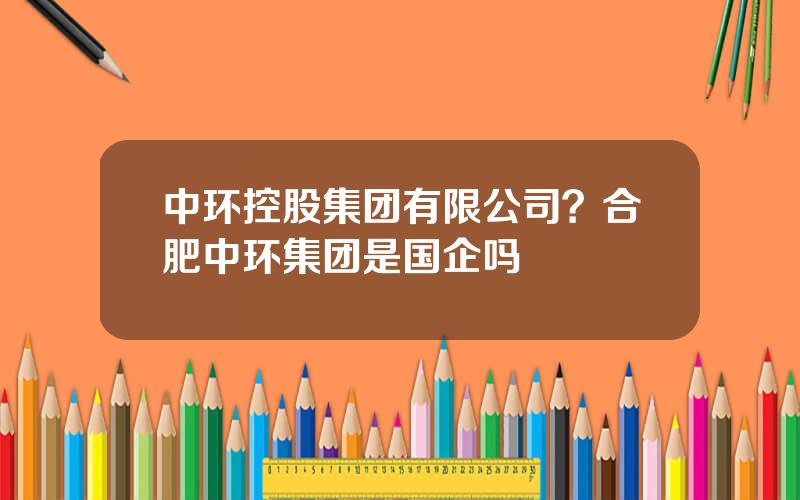 中环控股集团有限公司？合肥中环集团是国企吗