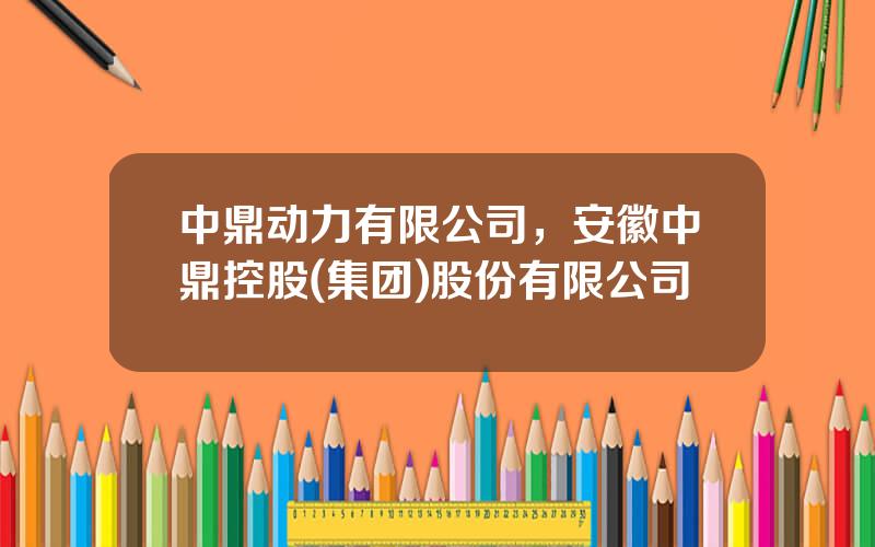 中鼎动力有限公司，安徽中鼎控股(集团)股份有限公司
