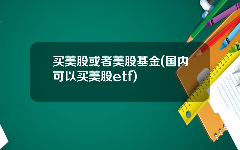 买美股或者美股基金(国内可以买美股etf)