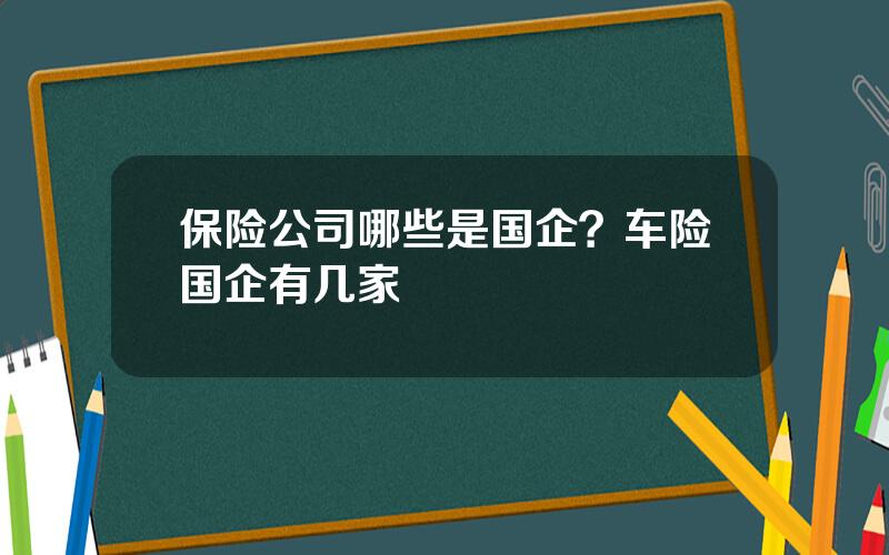 保险公司哪些是国企？车险国企有几家