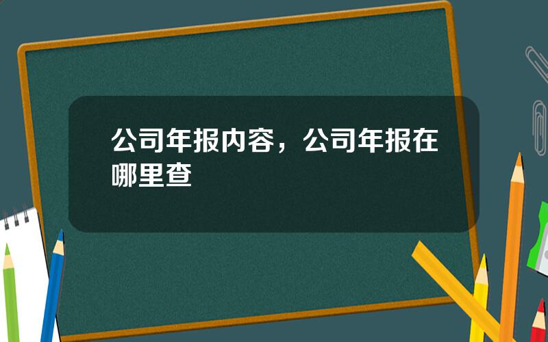 公司年报内容，公司年报在哪里查