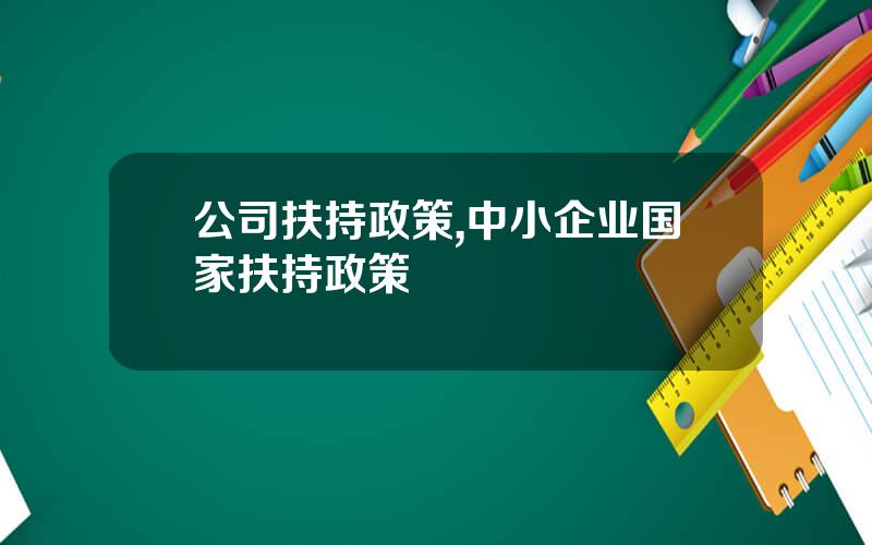 公司扶持政策,中小企业国家扶持政策