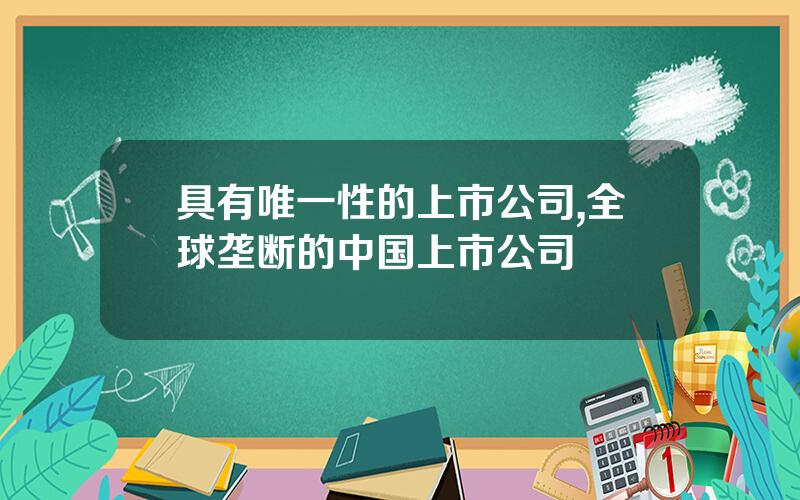 具有唯一性的上市公司,全球垄断的中国上市公司