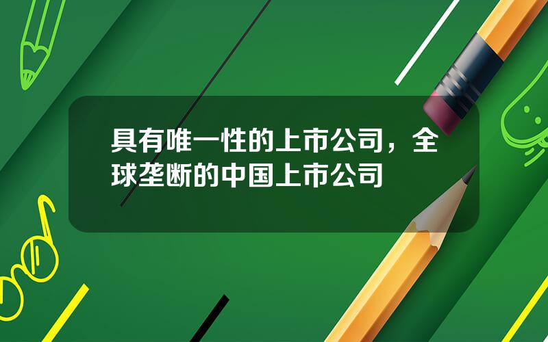 具有唯一性的上市公司，全球垄断的中国上市公司