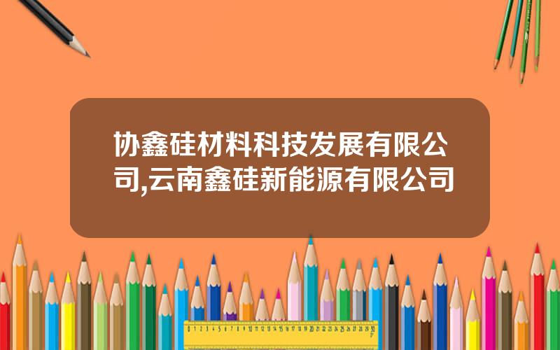 协鑫硅材料科技发展有限公司,云南鑫硅新能源有限公司