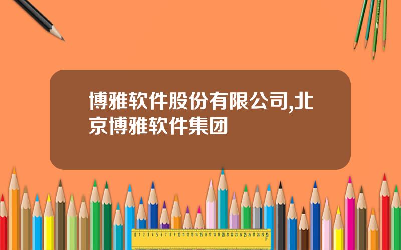 博雅软件股份有限公司,北京博雅软件集团