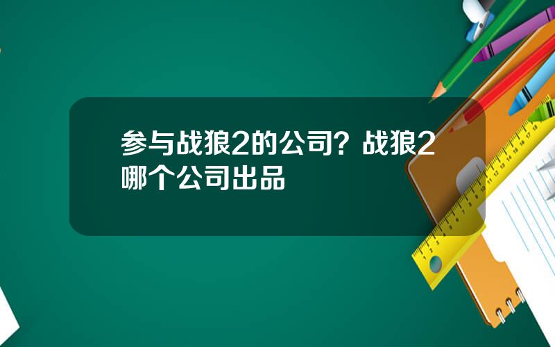参与战狼2的公司？战狼2哪个公司出品